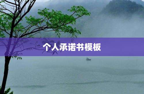 个人承诺书模板