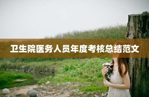 卫生院医务人员年度考核总结范文