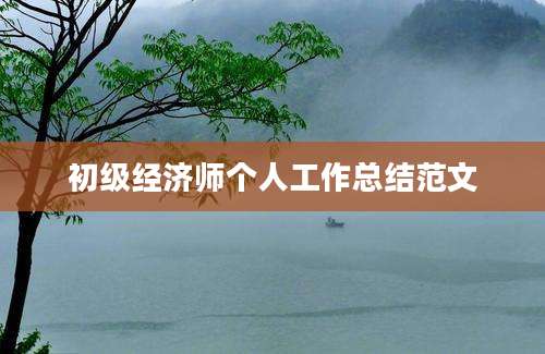 初级经济师个人工作总结范文