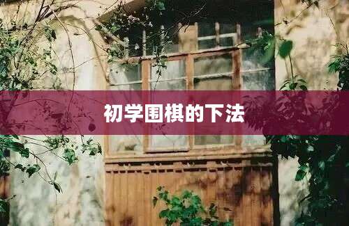 初学围棋的下法