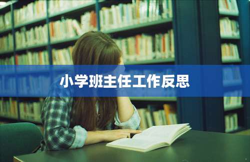 小学班主任工作反思