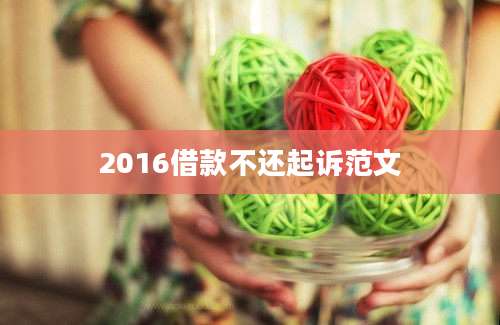 2016借款不还起诉范文