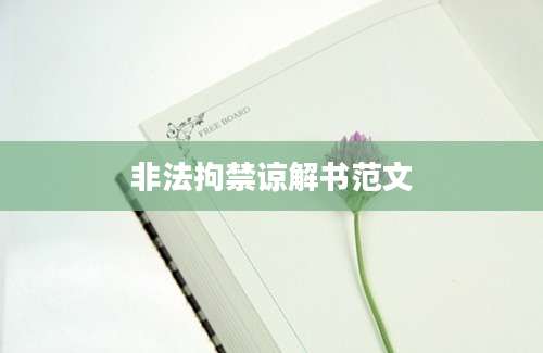 非法拘禁谅解书范文