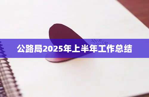 公路局2025年上半年工作总结