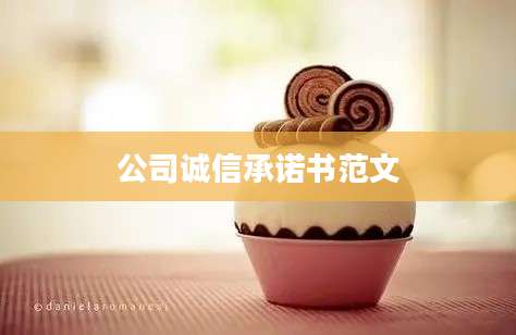 公司诚信承诺书范文