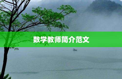 数学教师简介范文