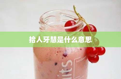 拾人牙慧是什么意思
