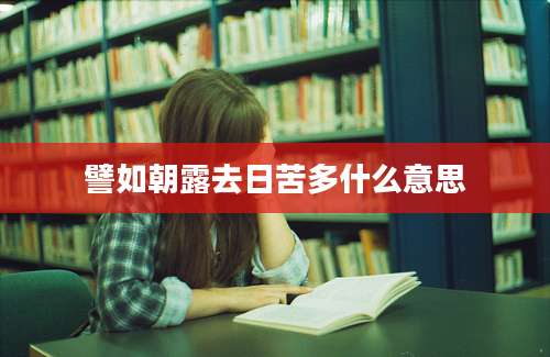 譬如朝露去日苦多什么意思