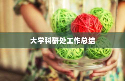 大学科研处工作总结