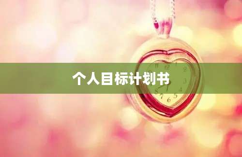 个人目标计划书