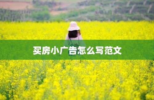 买房小广告怎么写范文