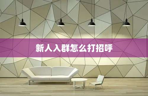 新人入群怎么打招呼