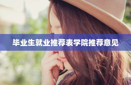 毕业生就业推荐表学院推荐意见