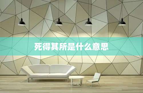死得其所是什么意思