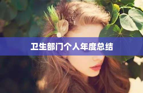 卫生部门个人年度总结