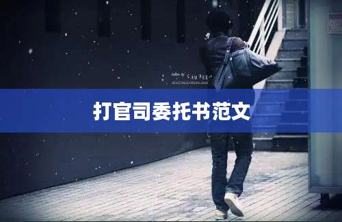 打官司委托书范文