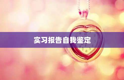 实习报告自我鉴定