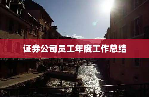 证券公司员工年度工作总结