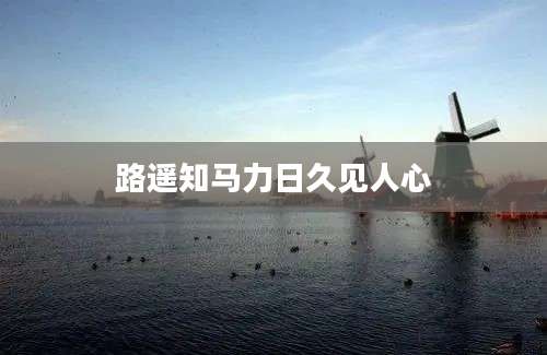 路遥知马力日久见人心