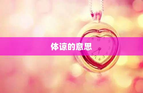 体谅的意思