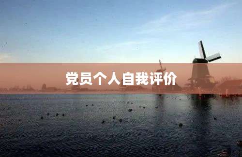 党员个人自我评价