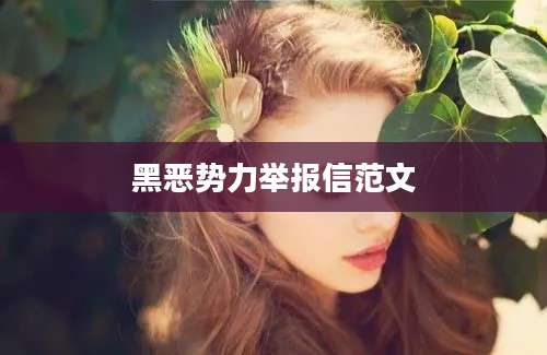 黑恶势力举报信范文