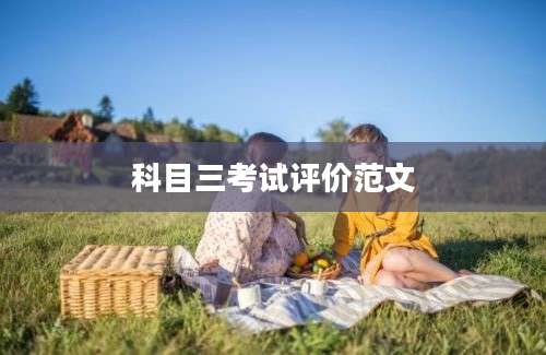 科目三考试评价范文