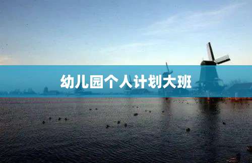 幼儿园个人计划大班