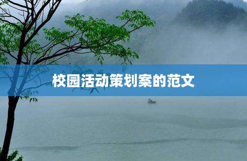 校园活动策划案的范文