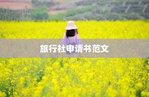 旅行社申请书范文