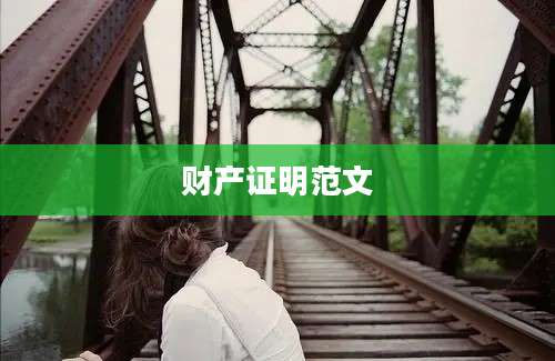 财产证明范文