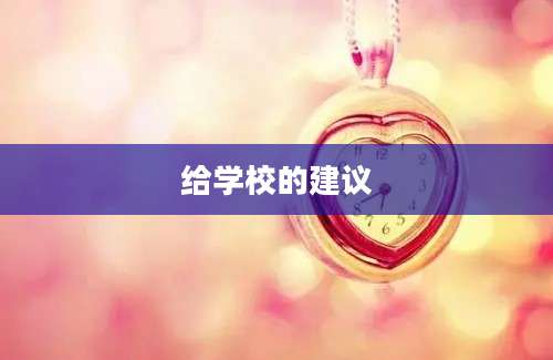 给学校的建议