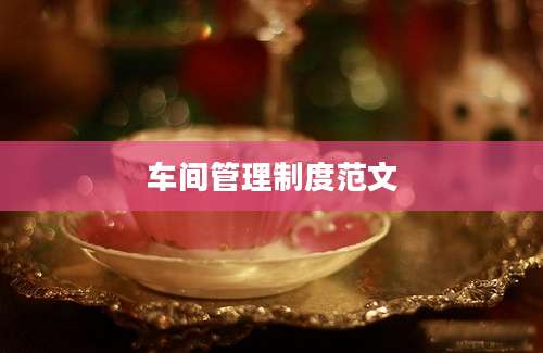 车间管理制度范文