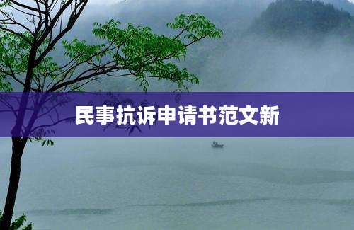 民事抗诉申请书范文新