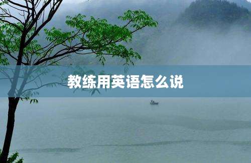 教练用英语怎么说