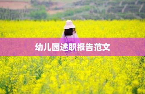 幼儿园述职报告范文
