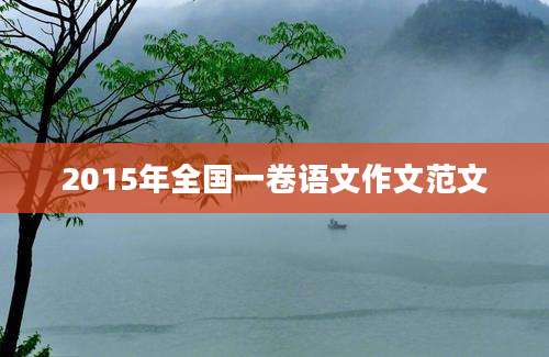 2015年全国一卷语文作文范文