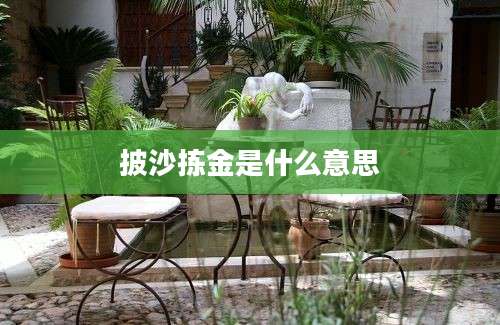 披沙拣金是什么意思