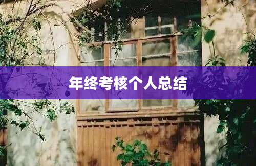 年终考核个人总结