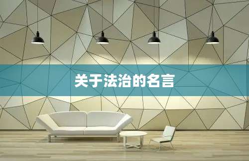 关于法治的名言