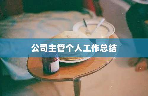 公司主管个人工作总结