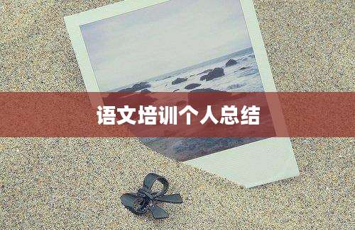 语文培训个人总结
