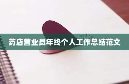 药店营业员年终个人工作总结范文