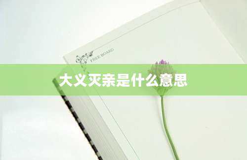 大义灭亲是什么意思