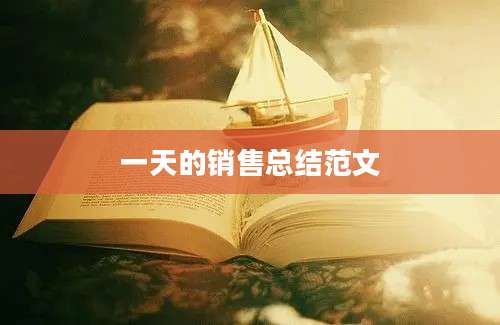 一天的销售总结范文