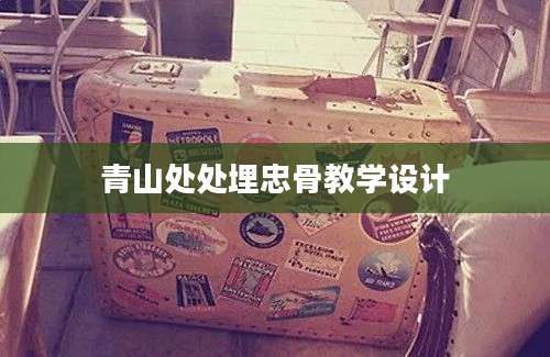 青山处处埋忠骨教学设计