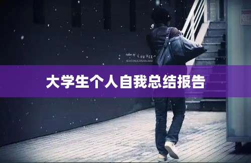大学生个人自我总结报告