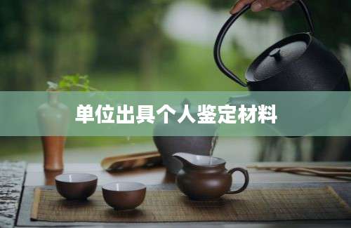 单位出具个人鉴定材料
