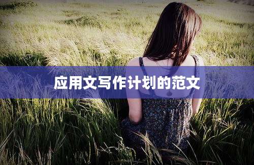 应用文写作计划的范文