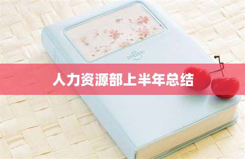 人力资源部上半年总结